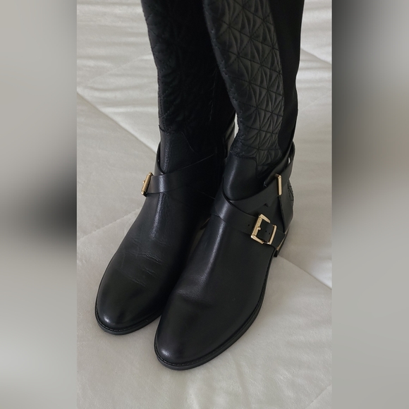 NWOT! Vince Camuto "Patira" Quilted Black Leather Riding Boots! - Picture 10 of 14